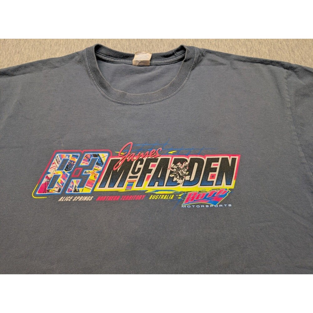 James McFadden Speed Racer T Shirt Men’s Size XL Sprintcar Blue Gray - Picture 3 of 9